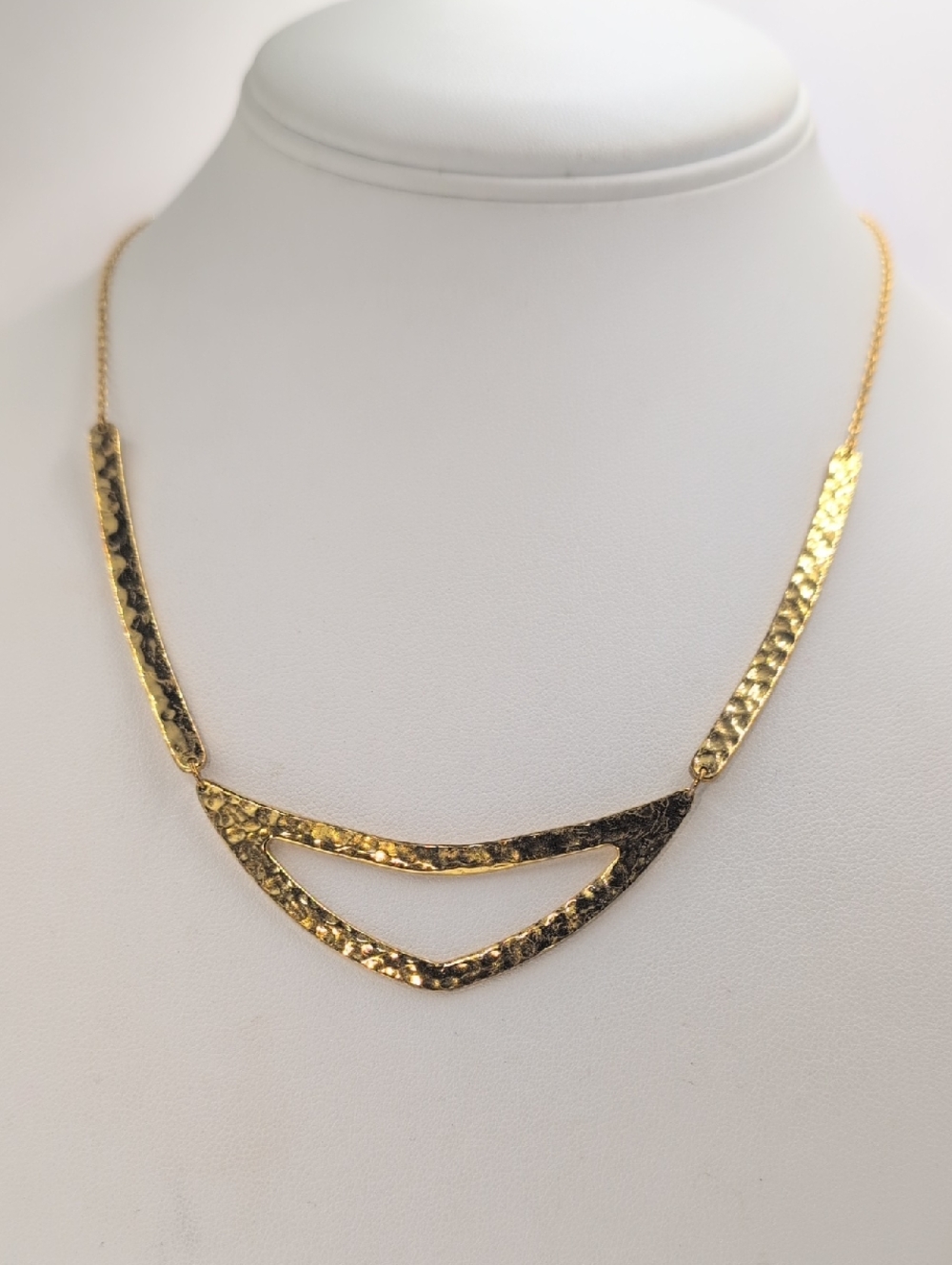Gorjana Gold Hammered V-Bar Necklace A3